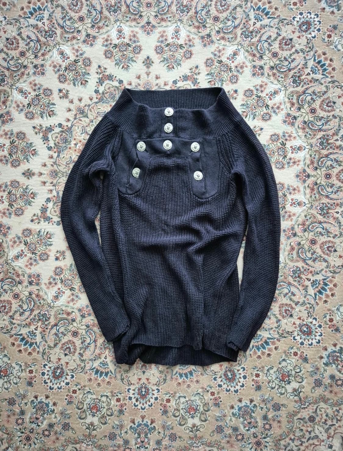 장폴고티에 리넨 와플 스퀘어넥 니트 상품이미지1