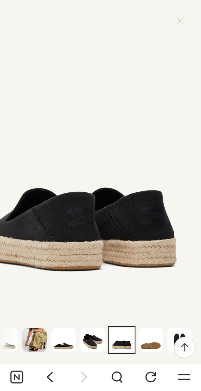 TOMS 캐롤리나 에스파드류 240 새상품 상품이미지5