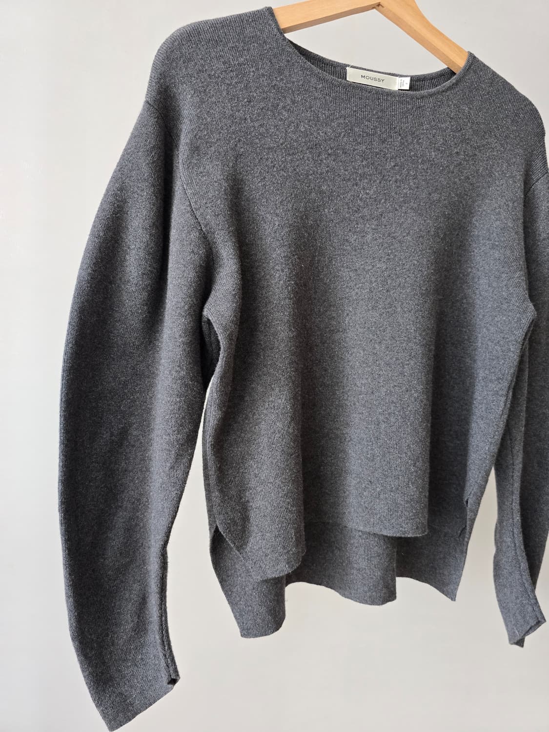 MOUSSY 코튼 캐시미어 차콜 니트 상품이미지3