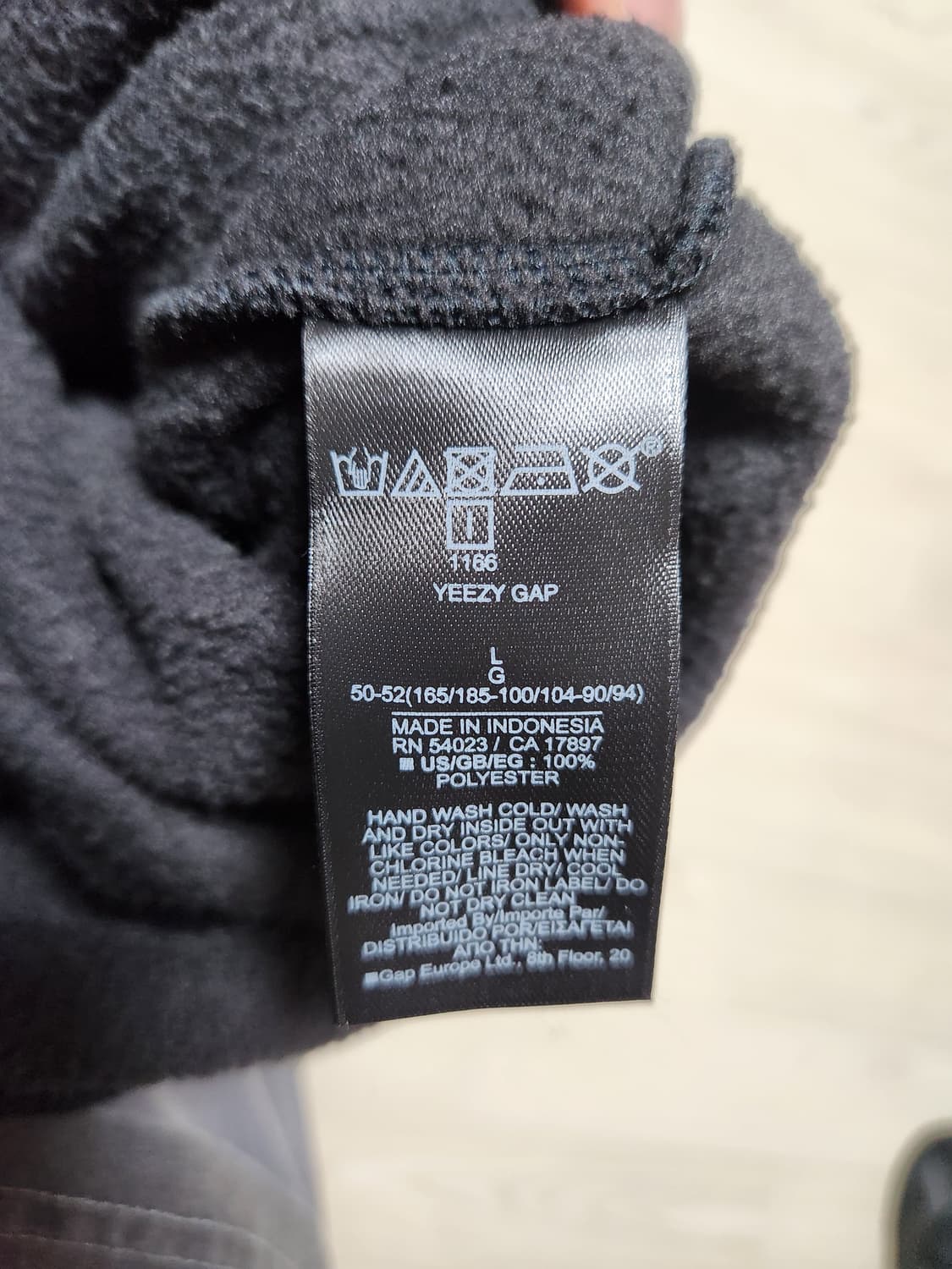 (새제품) 이지 갭 폴라 플리스 후드 블랙 L 상품이미지5