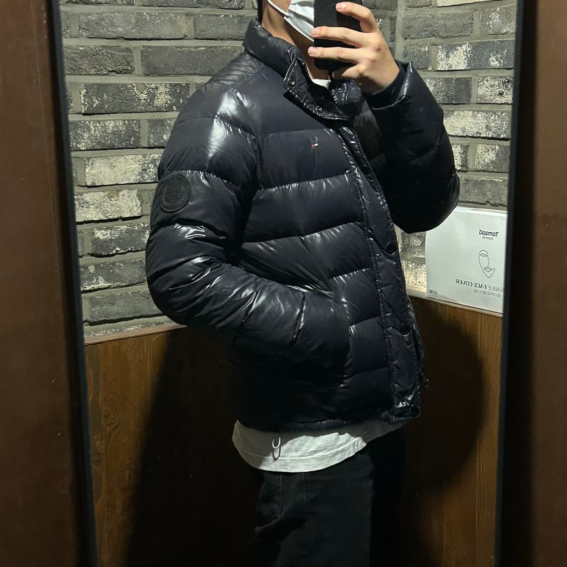 S) 타미힐피거 블랙 오리털 덕다운 패딩 점퍼 상품이미지9