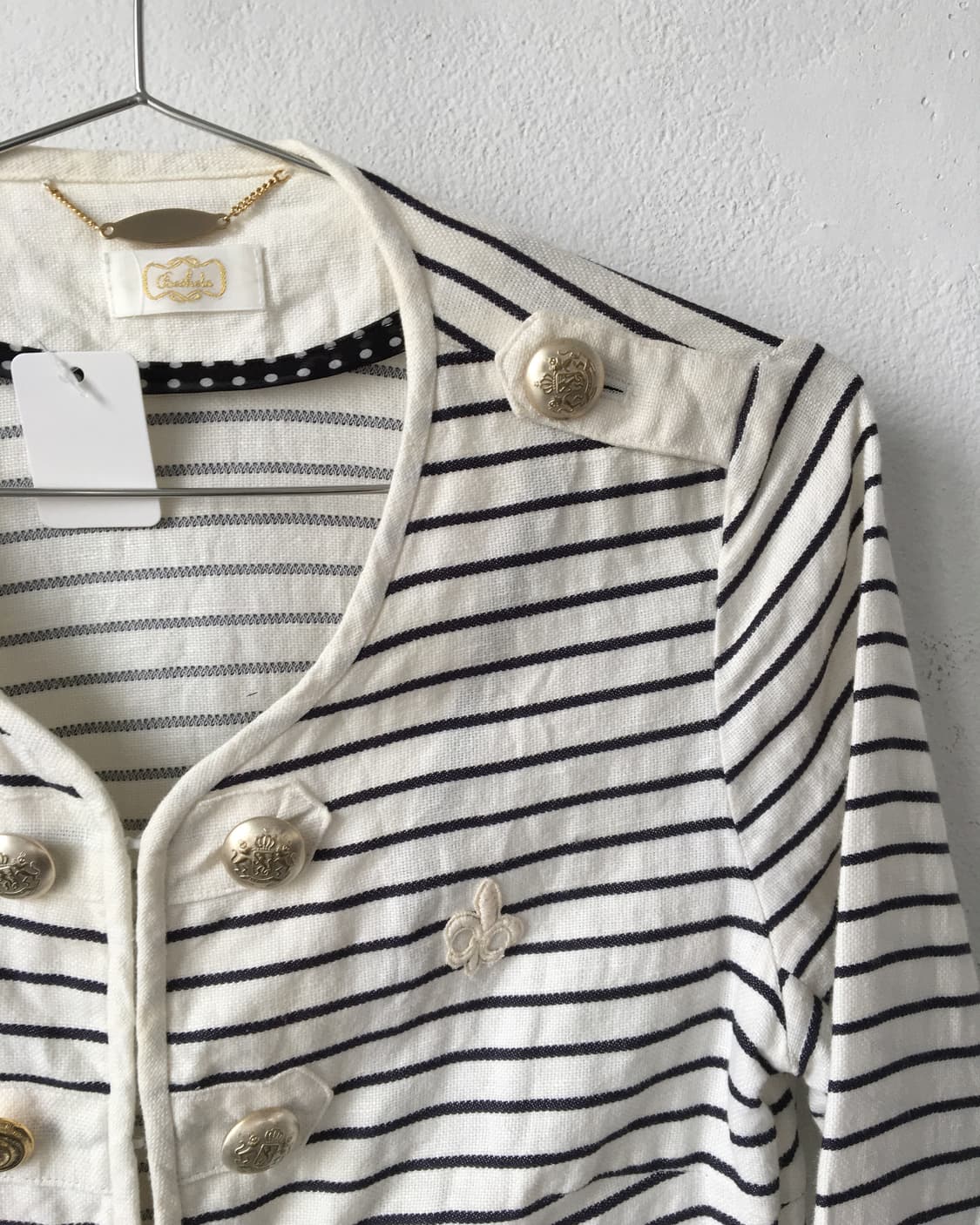 Stripe pattern double button jacket 상품이미지4