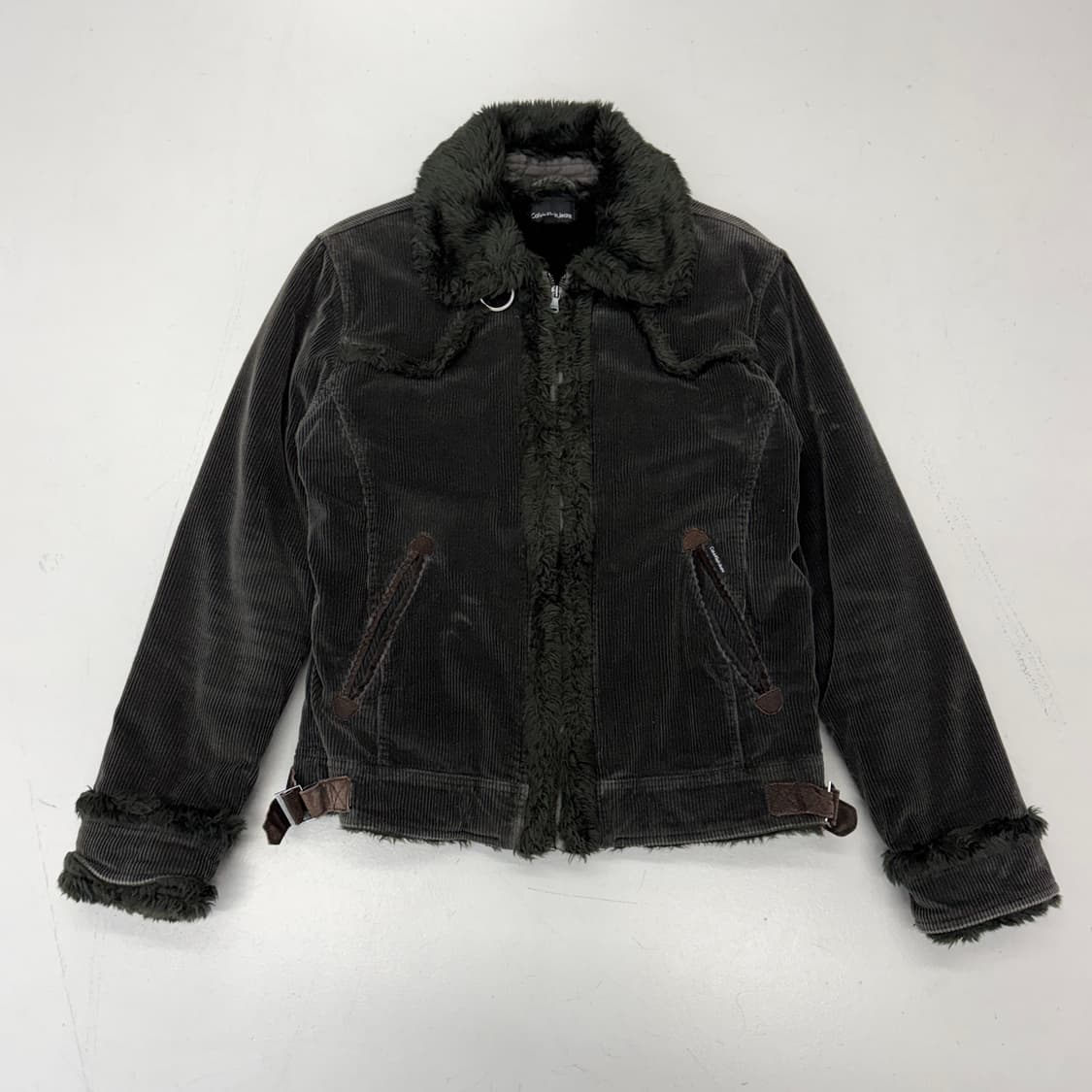 캘빈클라인 Y2K 퍼 코듀로이 무스탕 집업 자켓 상품이미지2