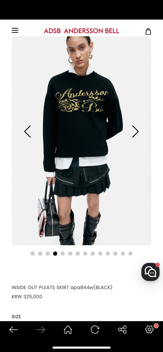 앤더슨벨 INSIDE OUT PLEATS SKIRT apa844w(BLA 상품이미지3