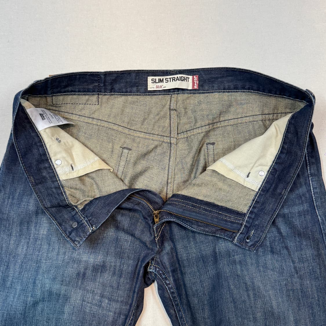 37inch) 리바이스 514 슬림 스트레이트 진청 데님 청바지 상품이미지8