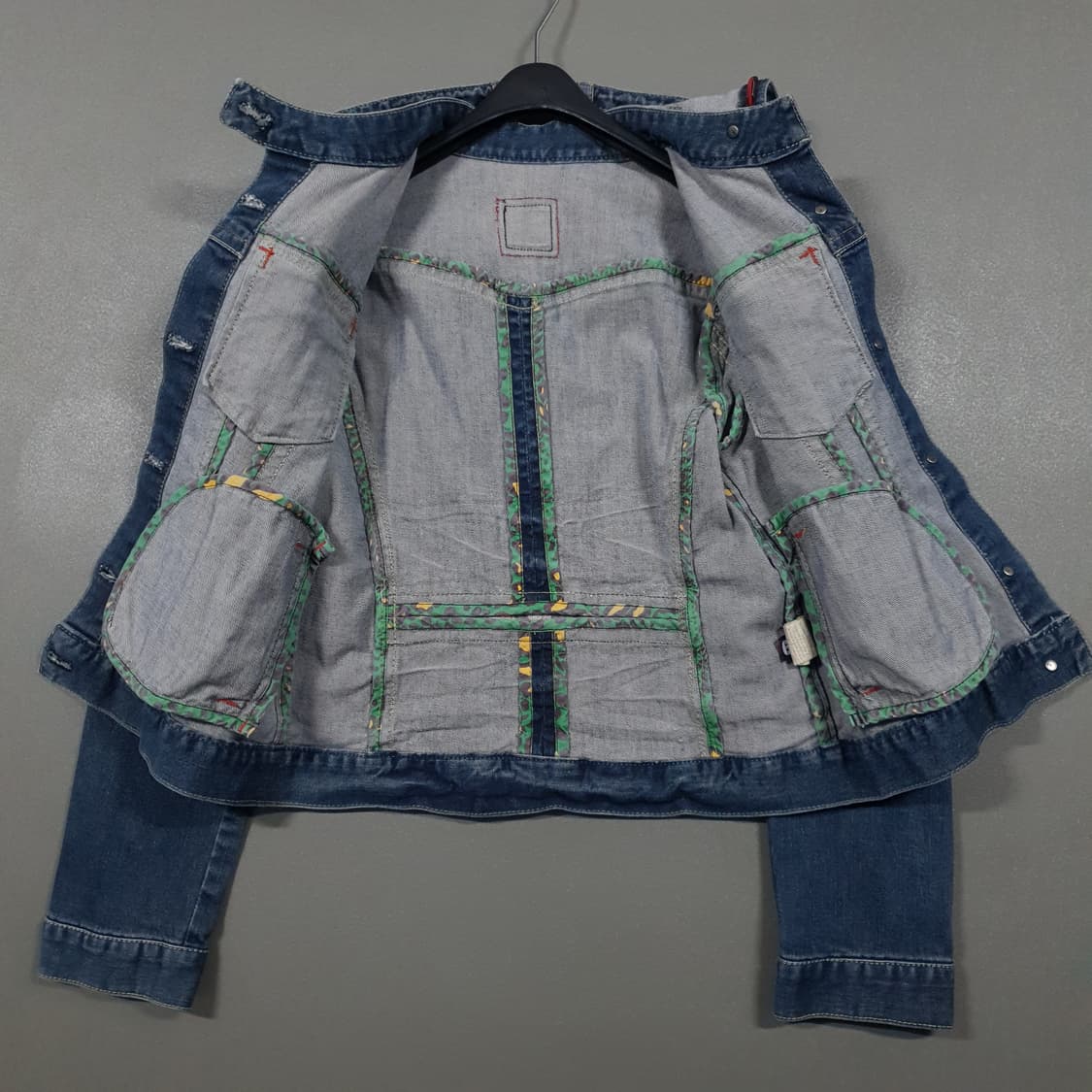 여성 M (55) A6 진스 워싱 데님 후드 트러커 자켓 인디고 상품이미지7