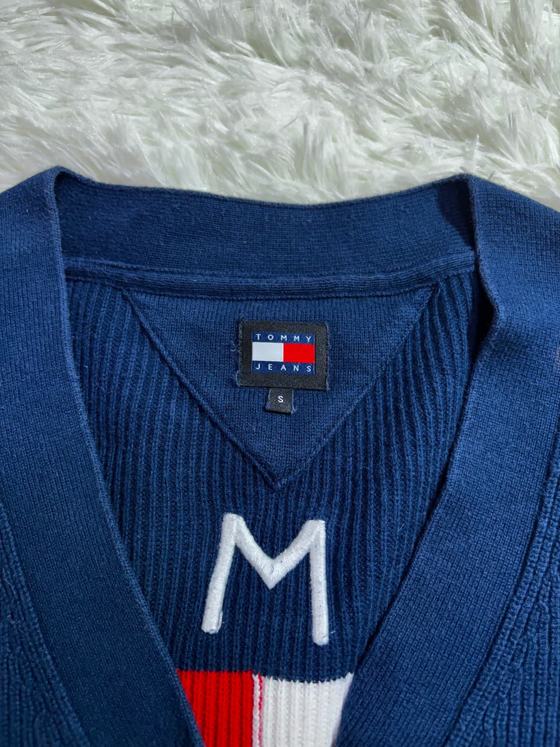 타미힐피거 네이비 빅로고 크롭 가디건  상품이미지7