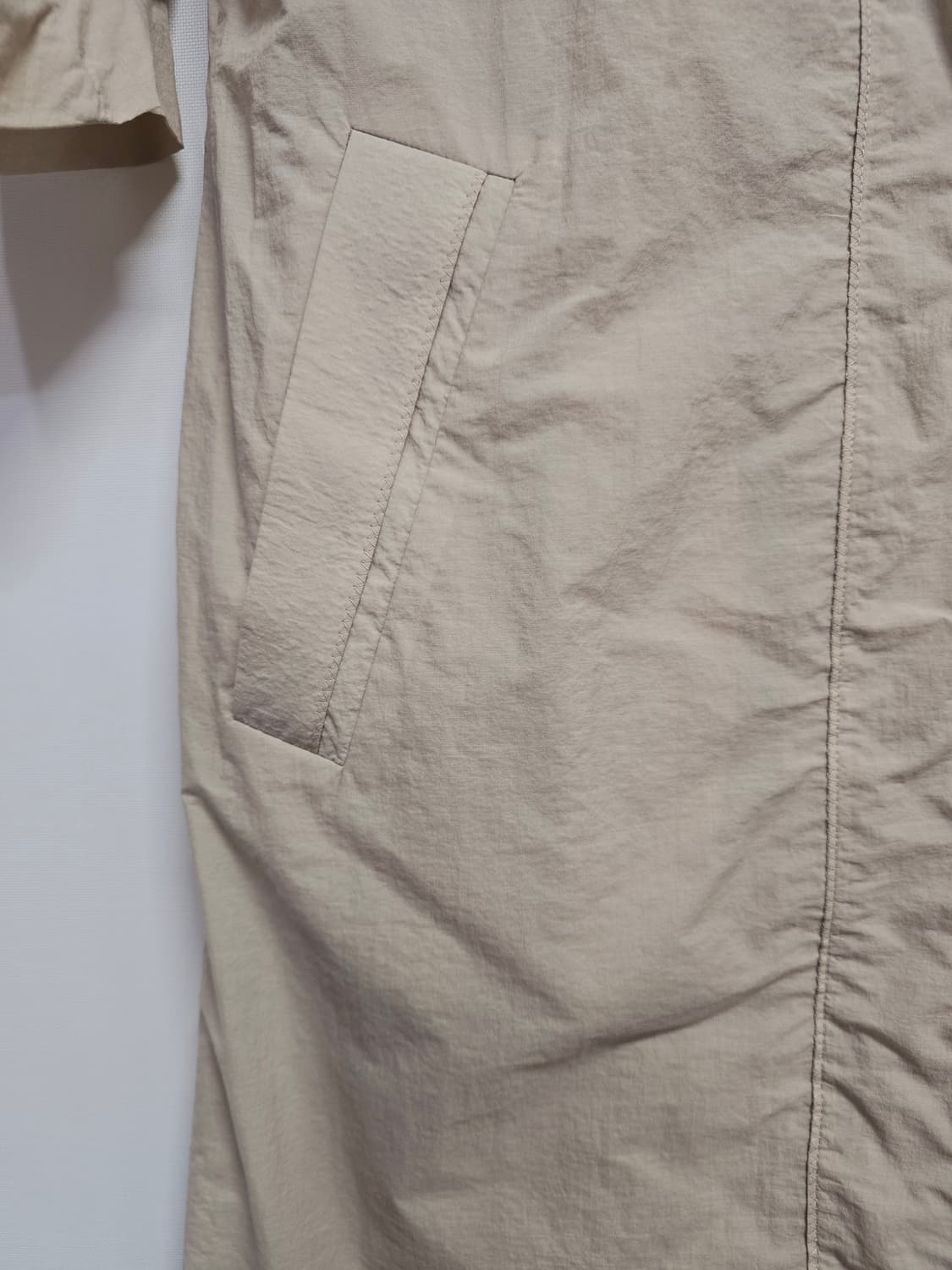 데코 베이지 7부 롱 셔츠형 원피스 상품이미지3