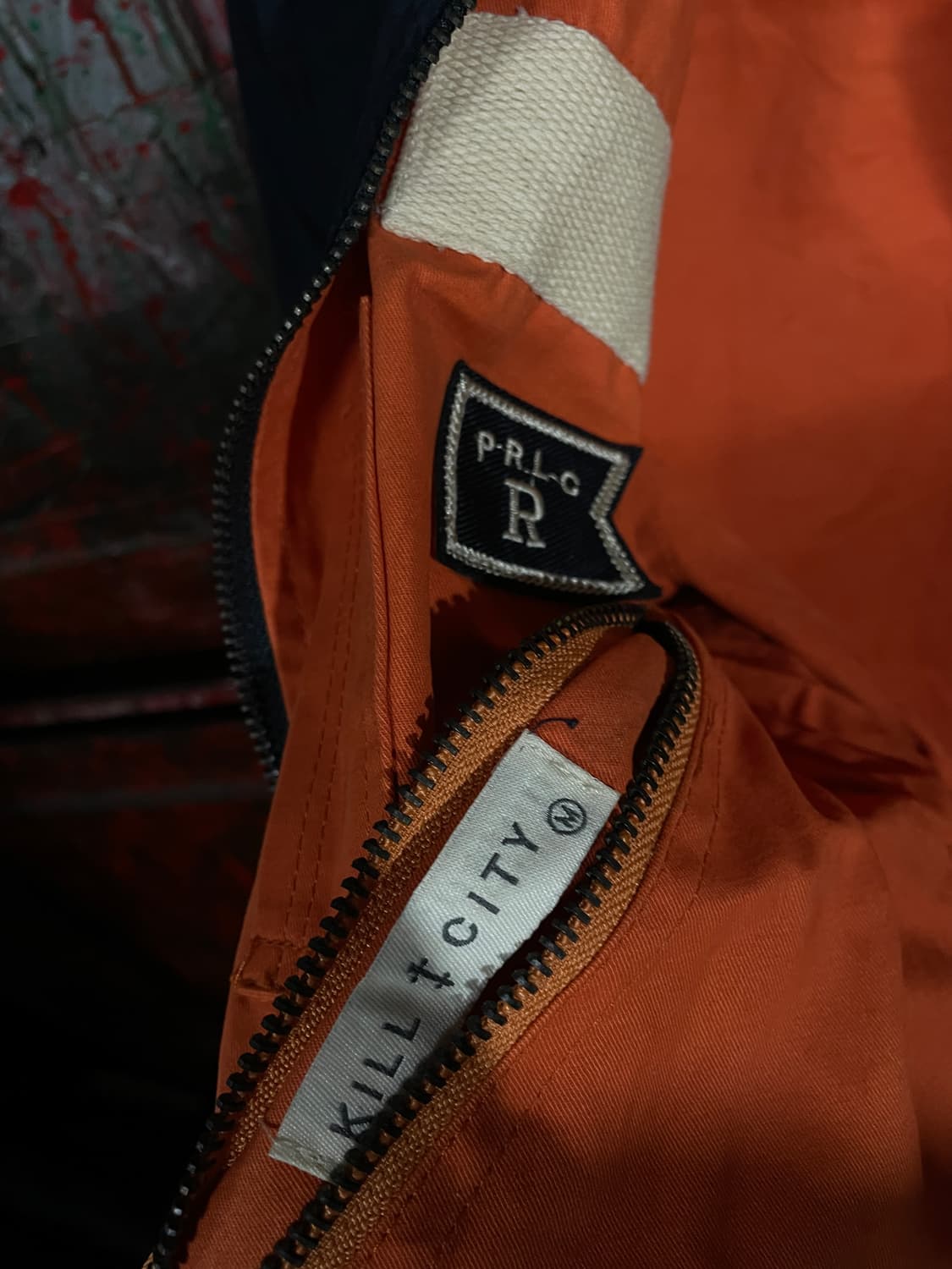 일본 빈티지 KILL CITY 리버시블 스카잔 마원 ma-1 자켓 M 상품이미지10