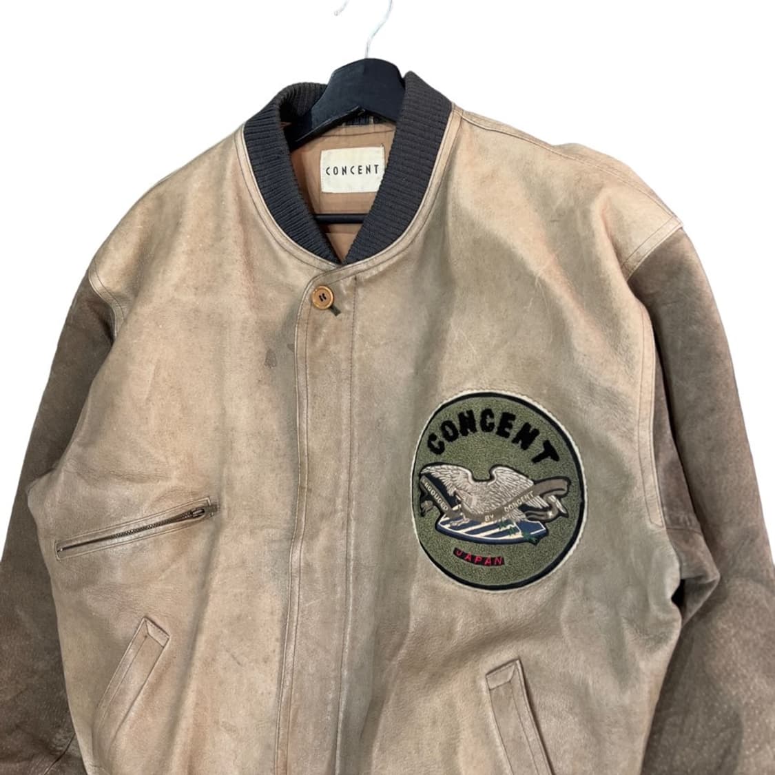 콘센트 리얼레더 바시티 자켓 상품이미지4