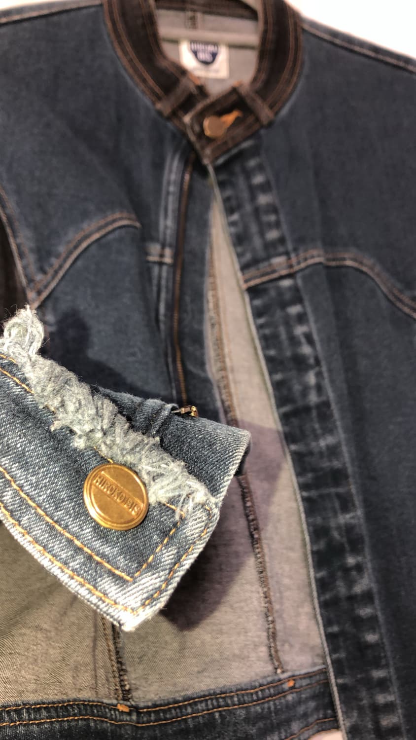 히로코비스 배색 데님 탑&베스트 자켓 상품이미지4