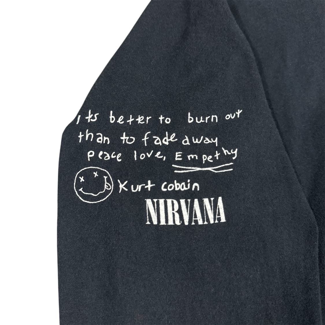 빈티지 90s Nirvana 너바나 커트코베인 유서 롱슬리브 상품이미지7