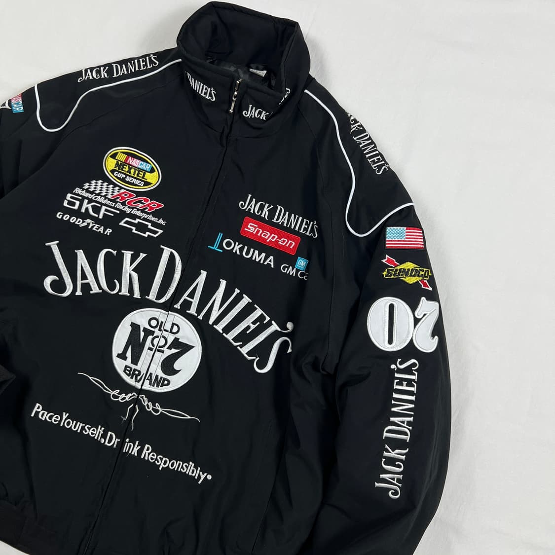jh 디자인 나스카 잭다니엘스 팀 레이싱 봄버 자켓 상품이미지3