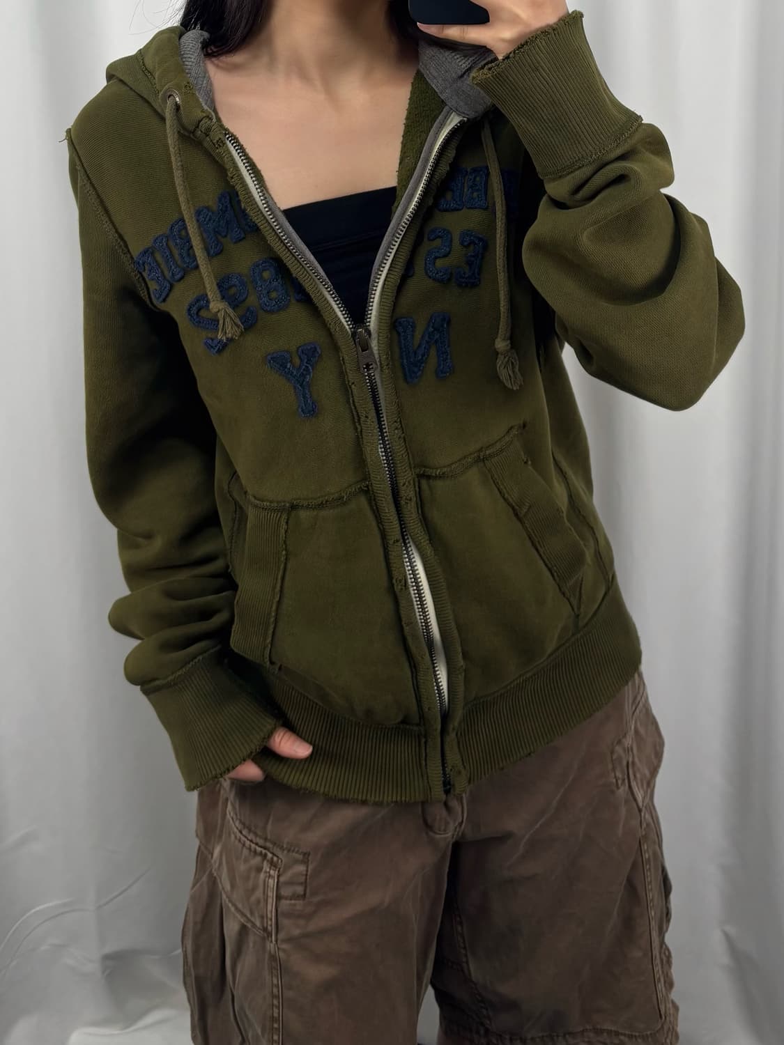 아베크롬비 카키 후드집업 상품이미지2