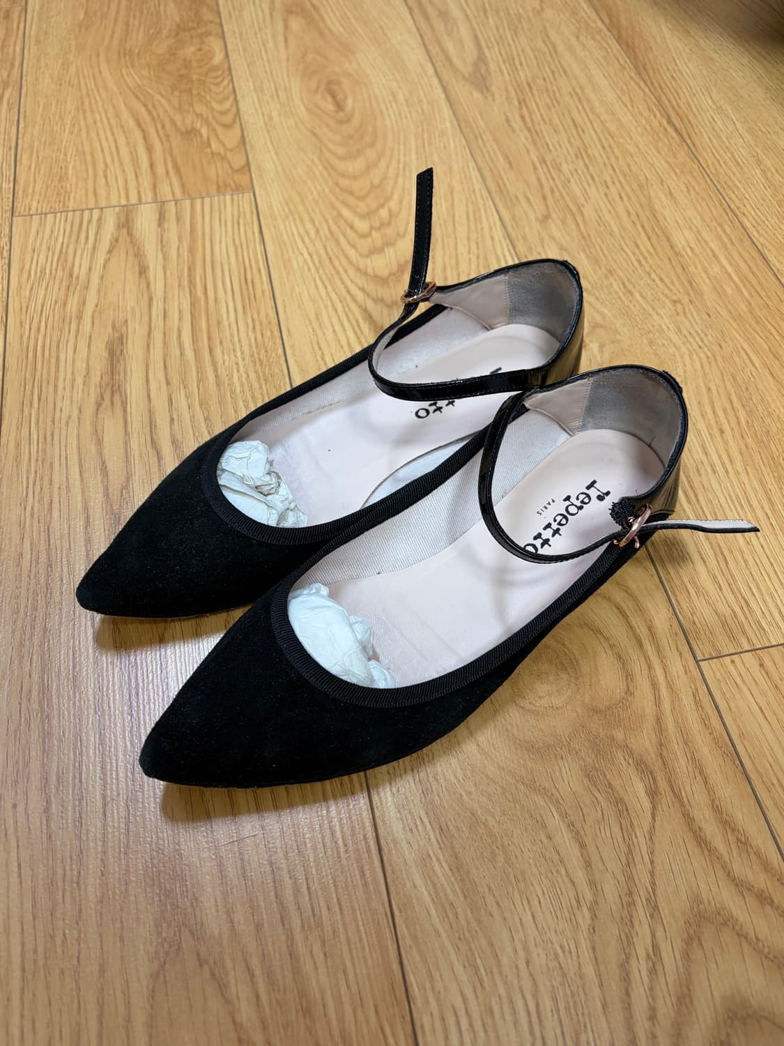 레페토 블랙 스웨이드 메리제인 플랫(38) 상품이미지1