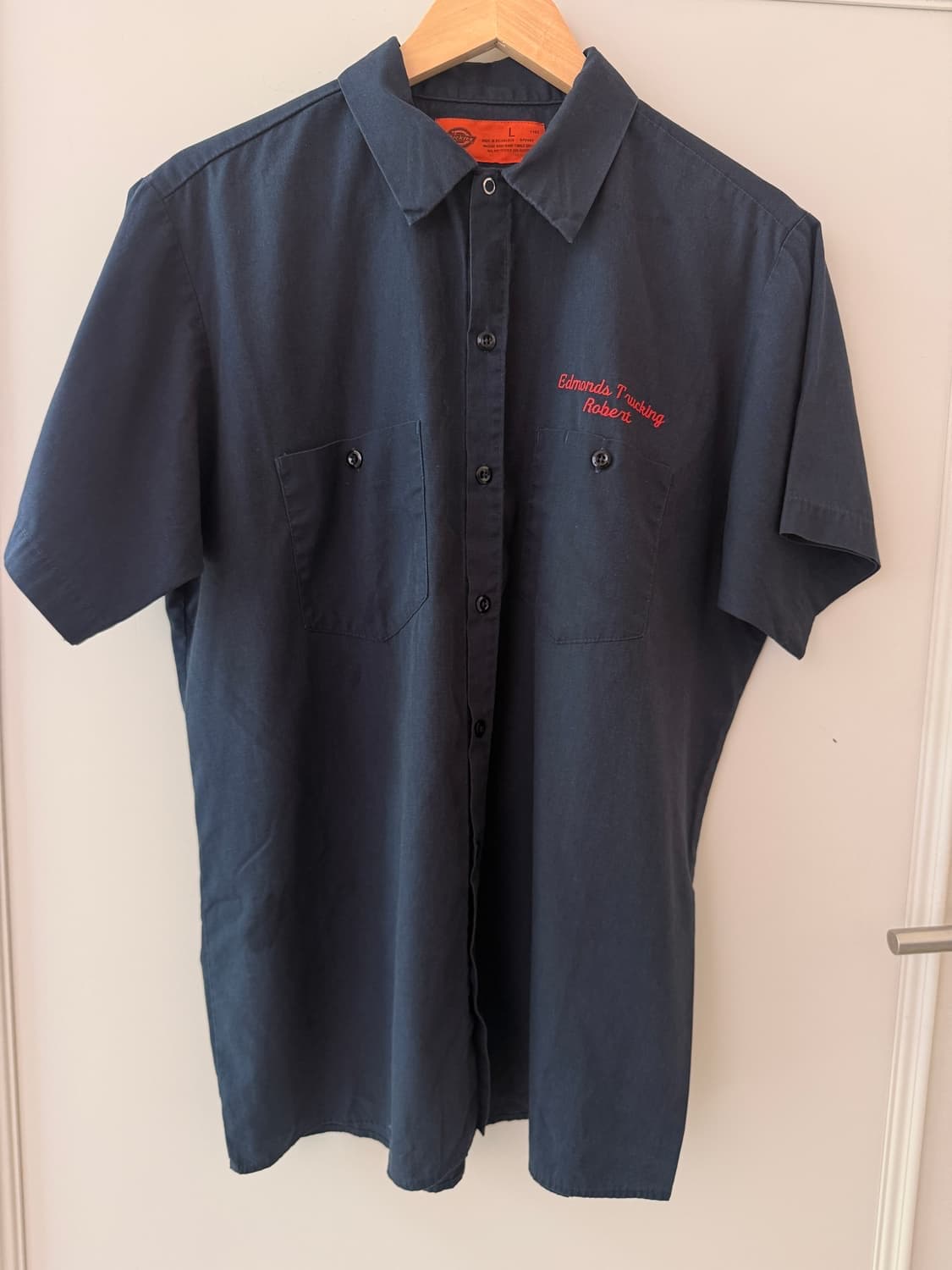 디키즈(Dickies) 네이비 자수 반팔셔츠 S/S 상품이미지1