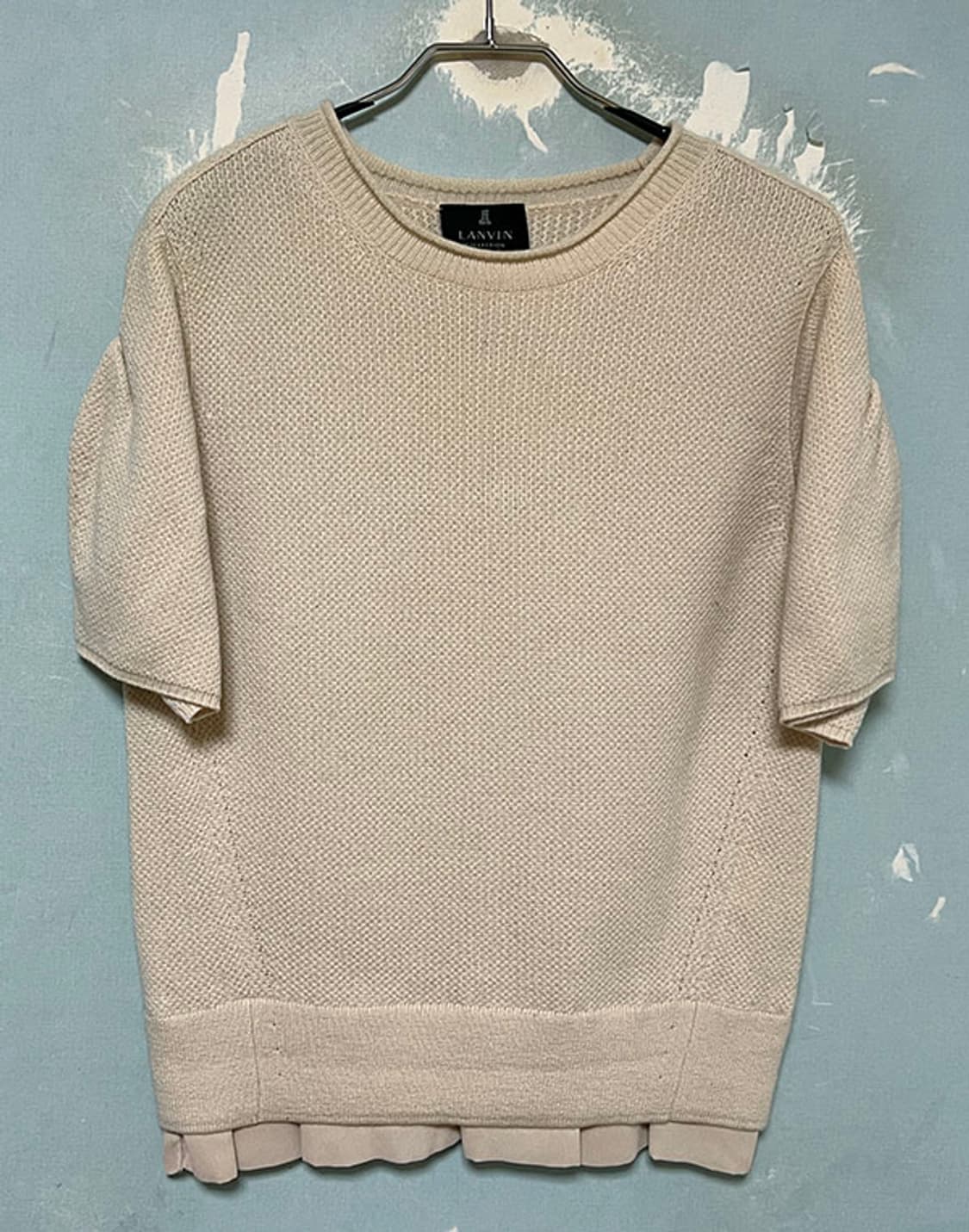 LANVIN 랑방 캐시미어 100% 여성 반팔니트티 캐주얼 S 90 55 상품이미지1