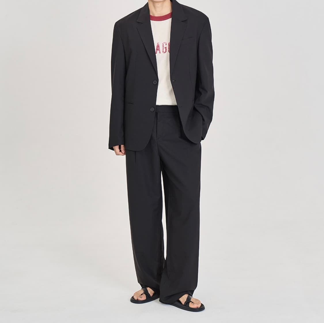 프레리 에어플로우 루즈핏 여름 슬랙스 (BLACK/S) 쿠어주앙옴므효지 상품이미지5