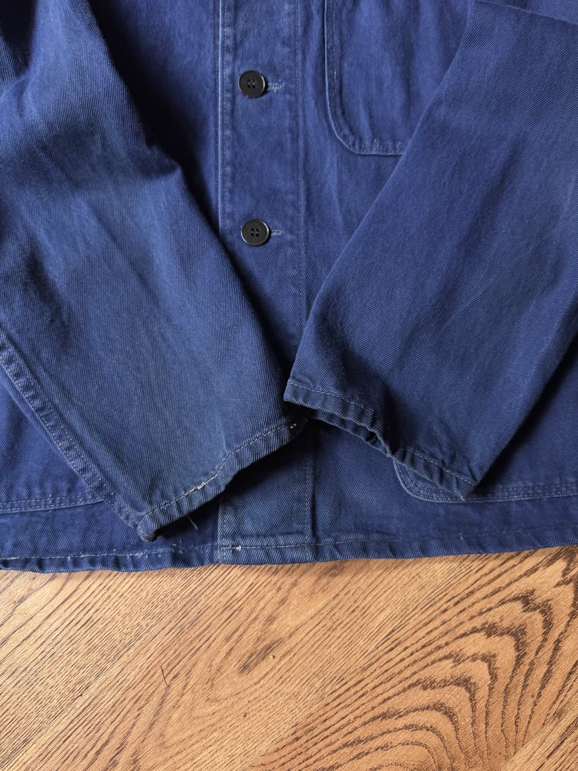 [S]90's 빈티지 네이비 트윌코튼 프렌치 워크 자켓 상품이미지5