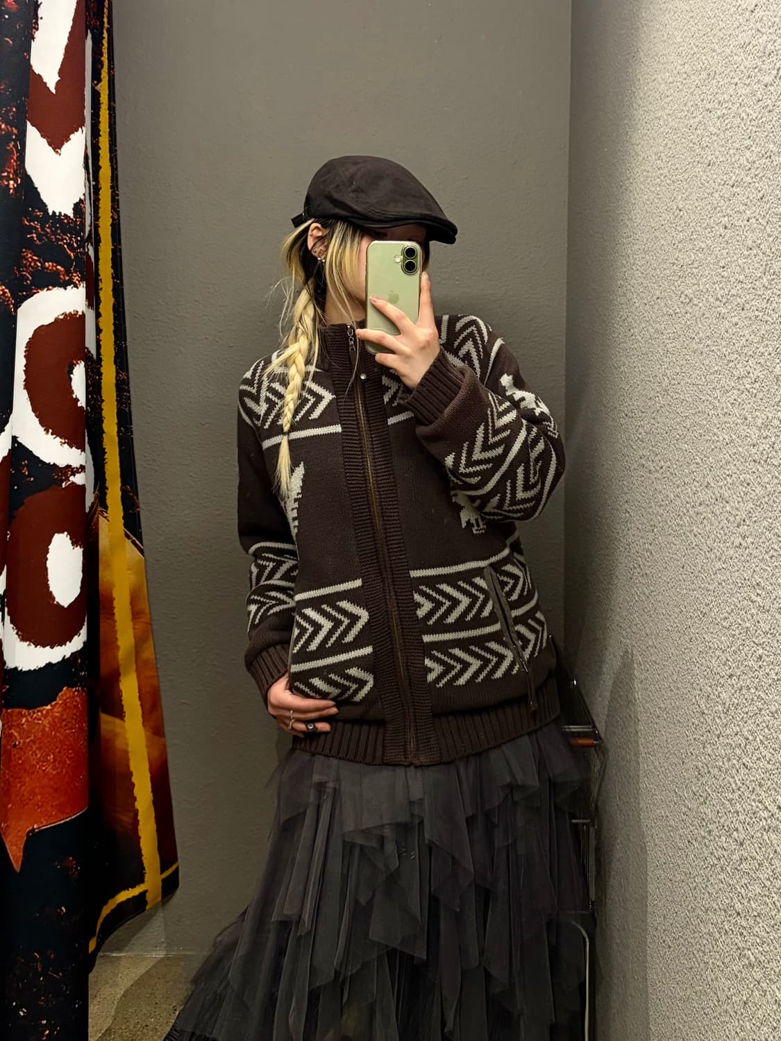 노르딕 누빔 니트집업 상품이미지1