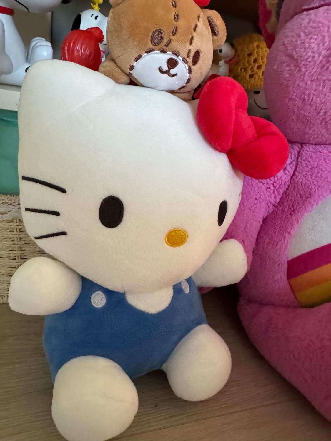 산리오 헬로키티 머리위 곰돌이 시팅 인형 중형 택있음 상품이미지4