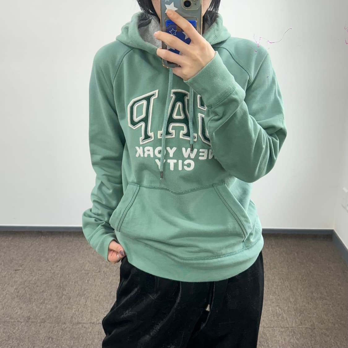 Gap 갭 그린로고 라이트 그린 후드티 상품이미지1