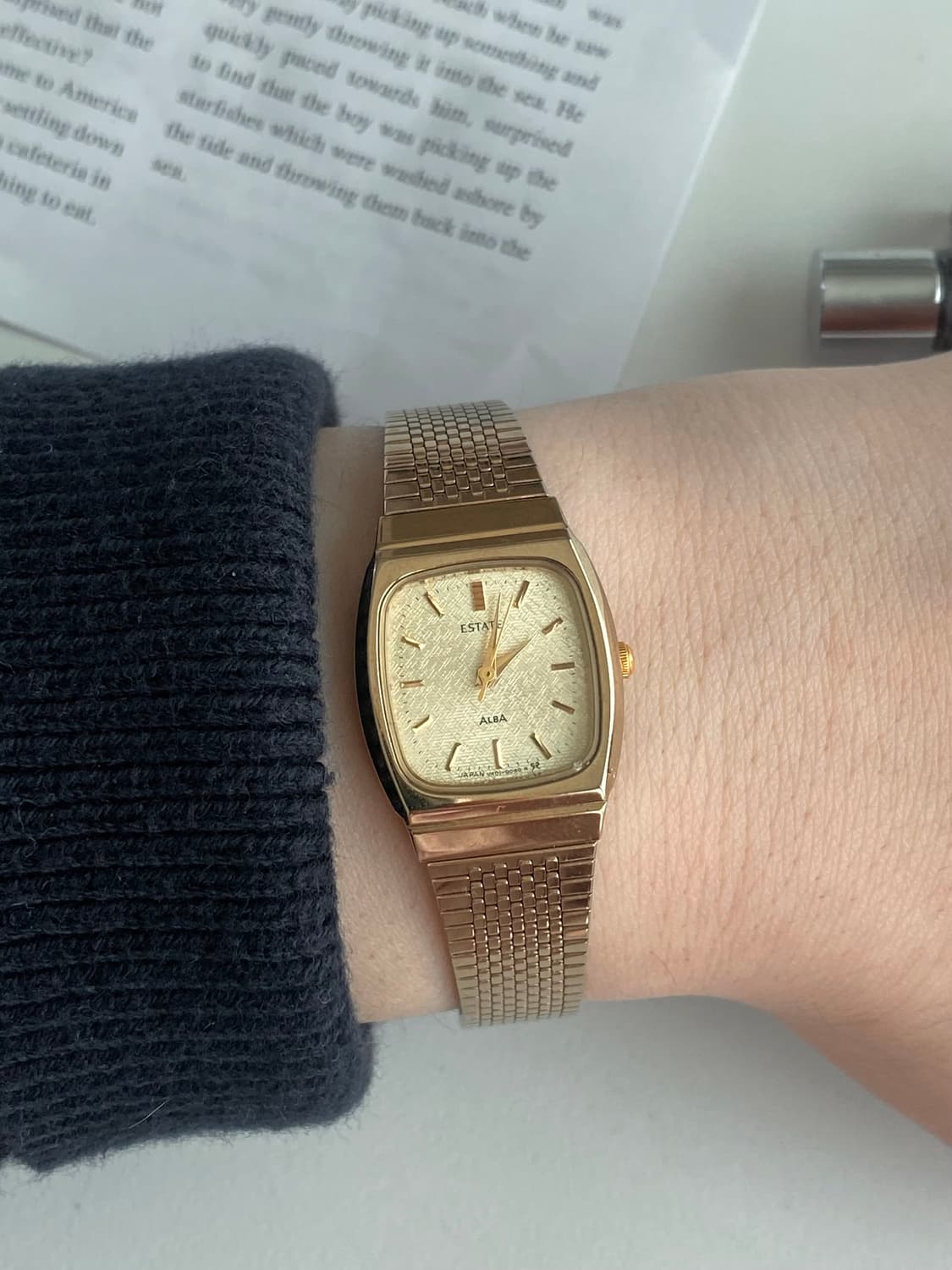 Seiko 세이코 알바 AlBA ESTATE 샴페인 골드 스퀘어 쿼츠 상품이미지7