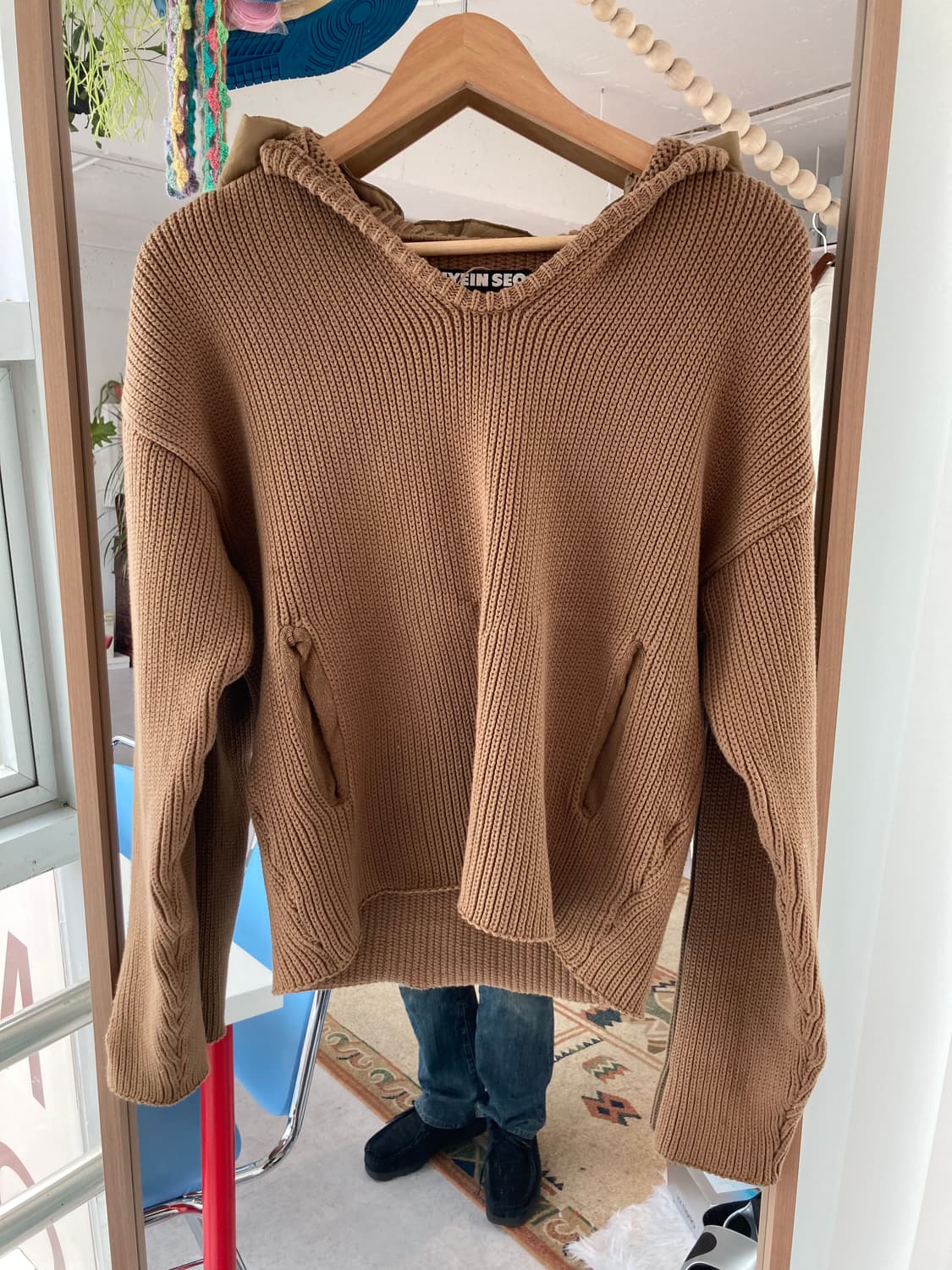 혜인서 패디드 패딩 후드 니트 상품이미지3