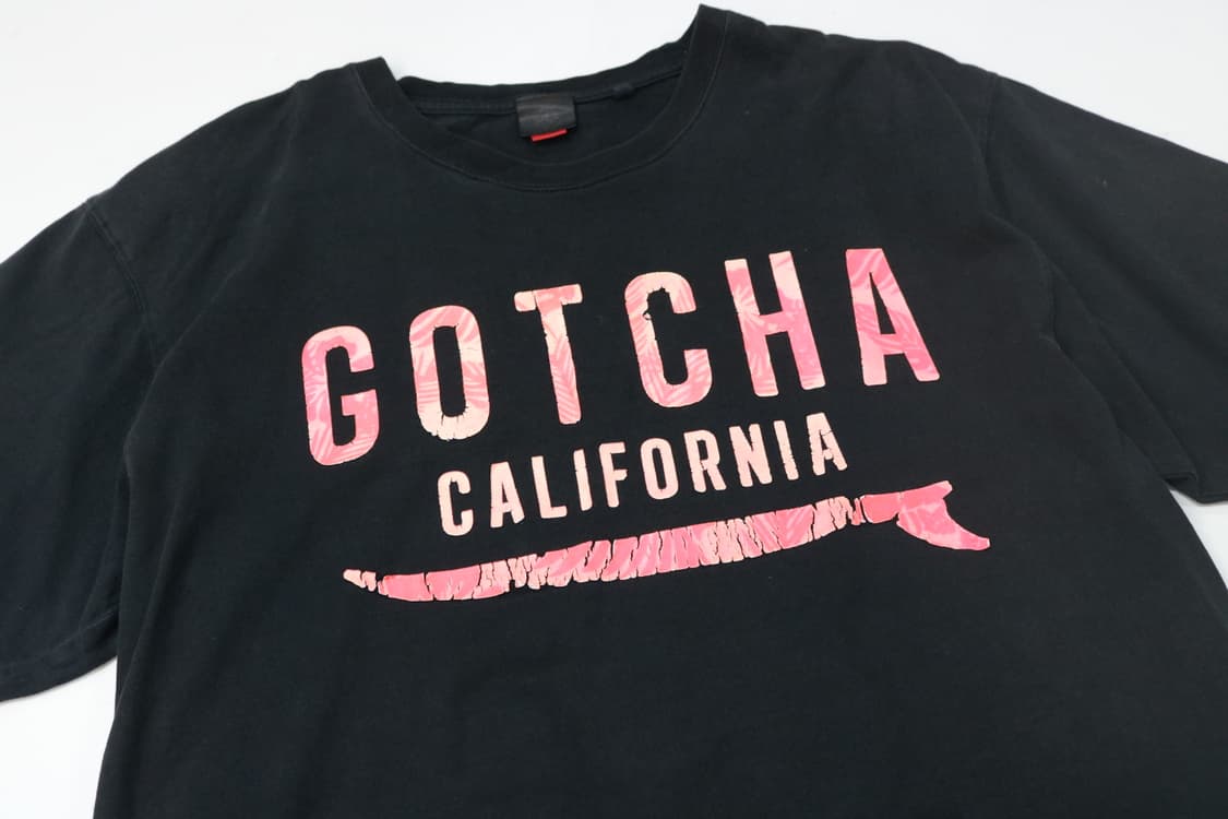 Gotcha 갓차 캘리포니아 서프 텍스처 로고 블랙 반팔 티셔츠 XXXL 상품이미지4