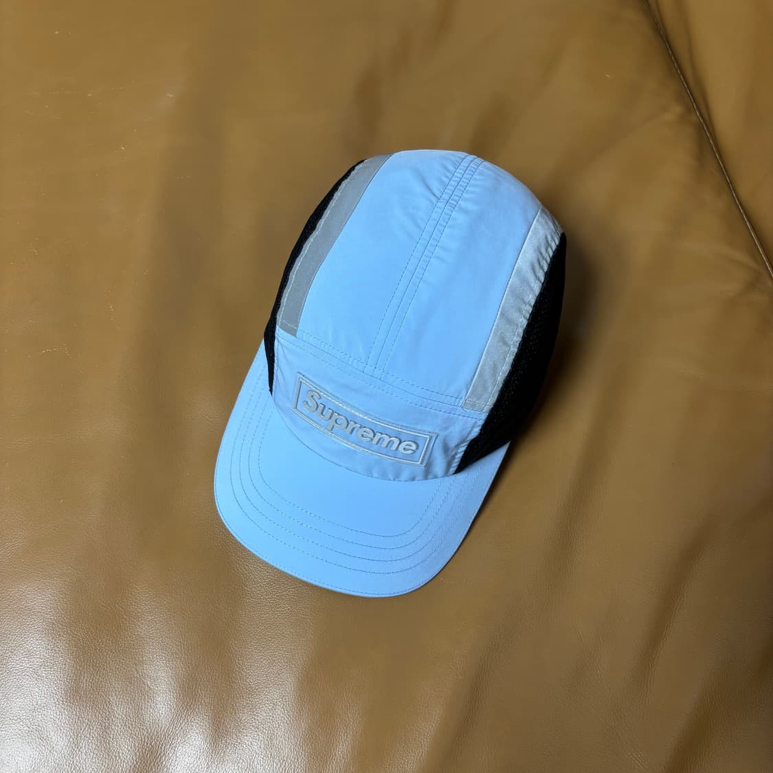 슈프림 캠프캡 모자 박스로고 사이드 메쉬 라이트 블루 상품이미지7