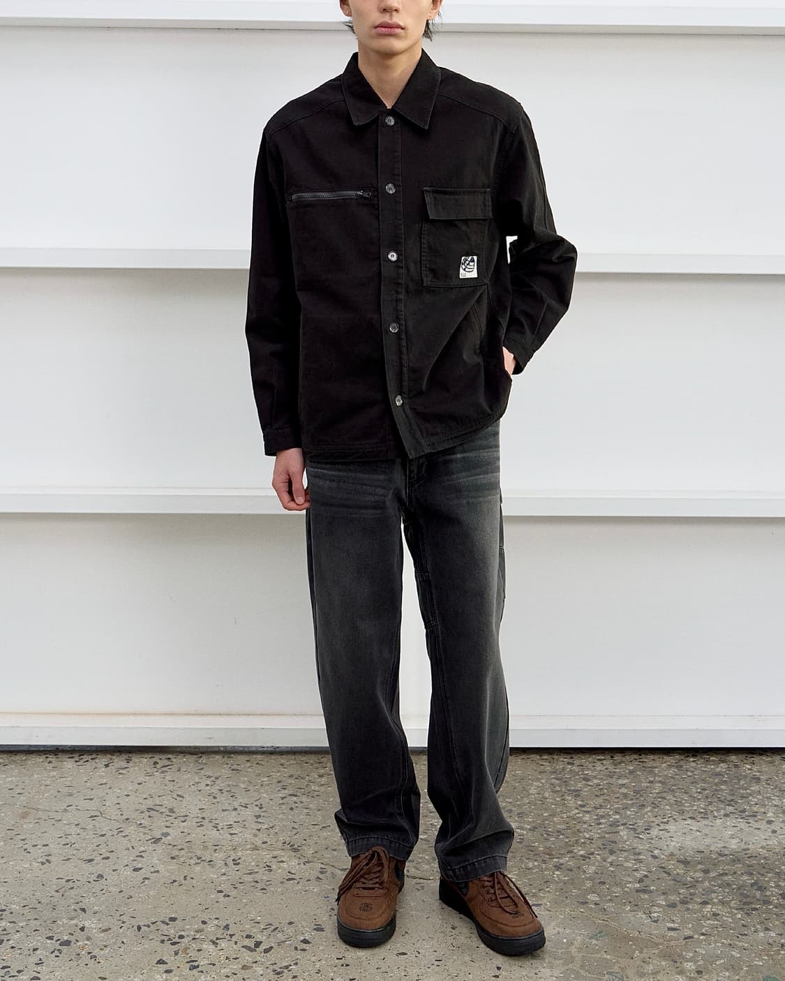 ETCE 이티씨이 기어 포켓 코튼 셔츠 자켓 빈티지 스웨이드 L 100 상품이미지2