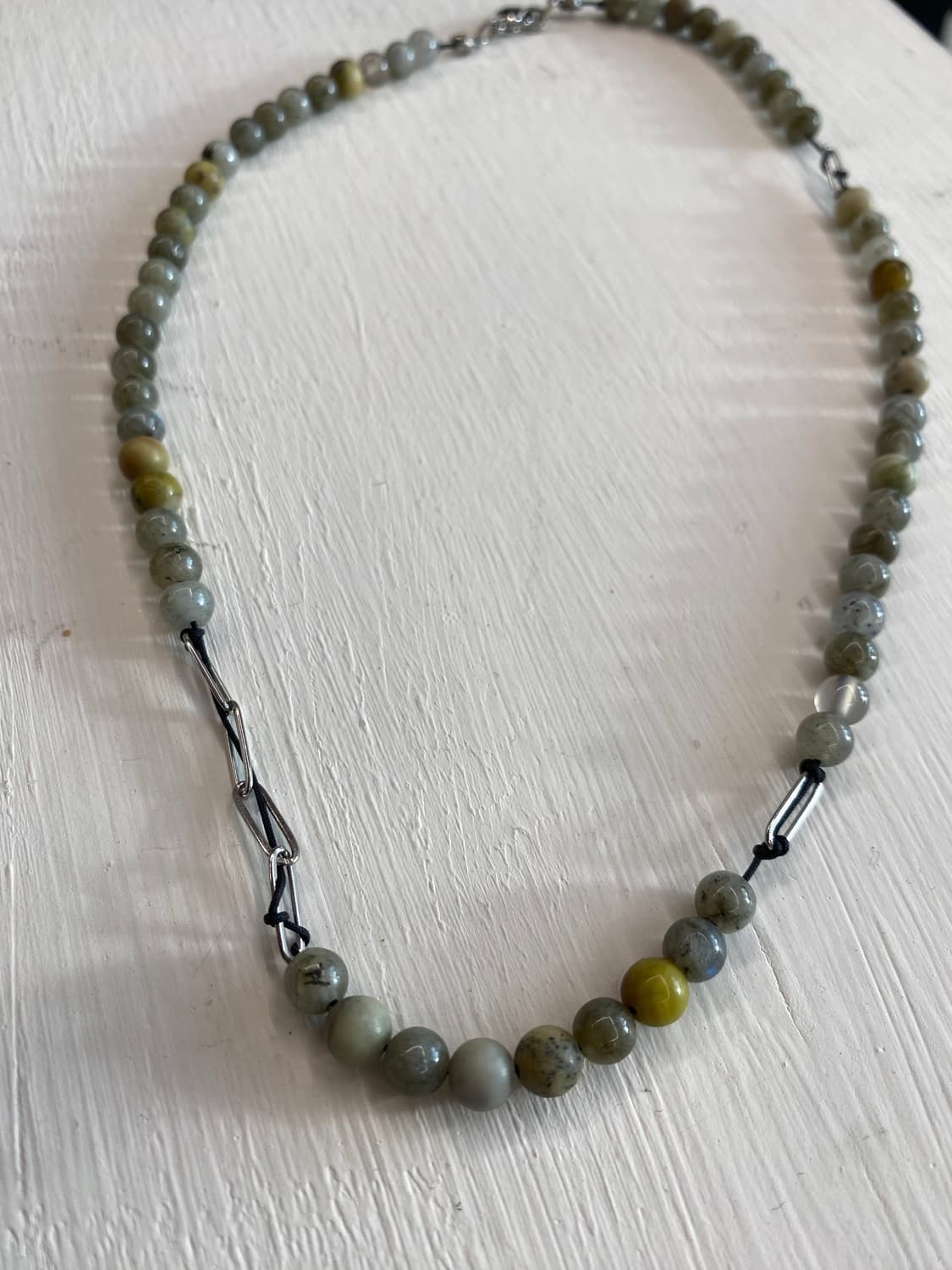 핸드메이드 카키원석 목걸이 상품이미지3