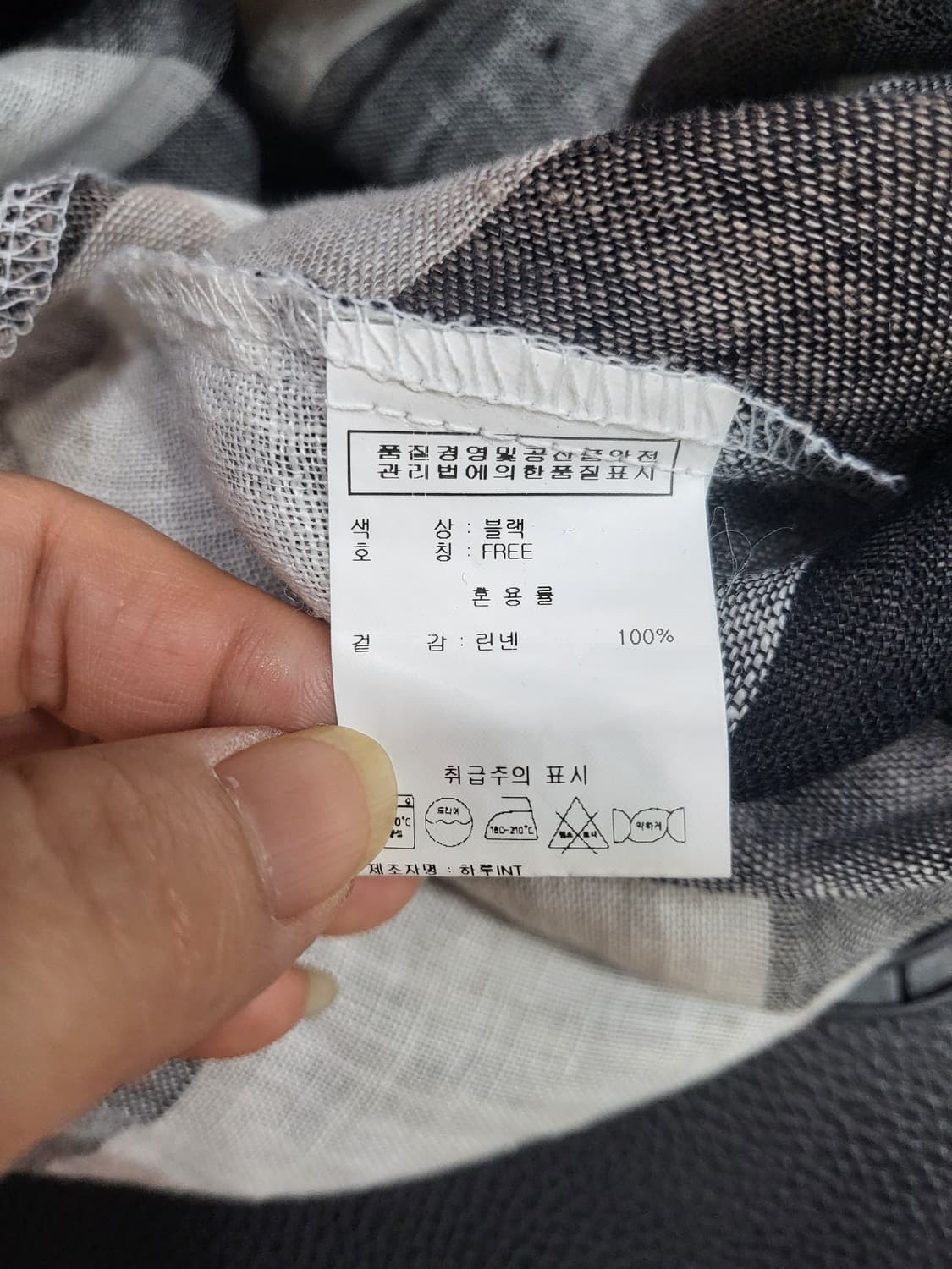 체크 린넨100 블라우스 상품이미지6