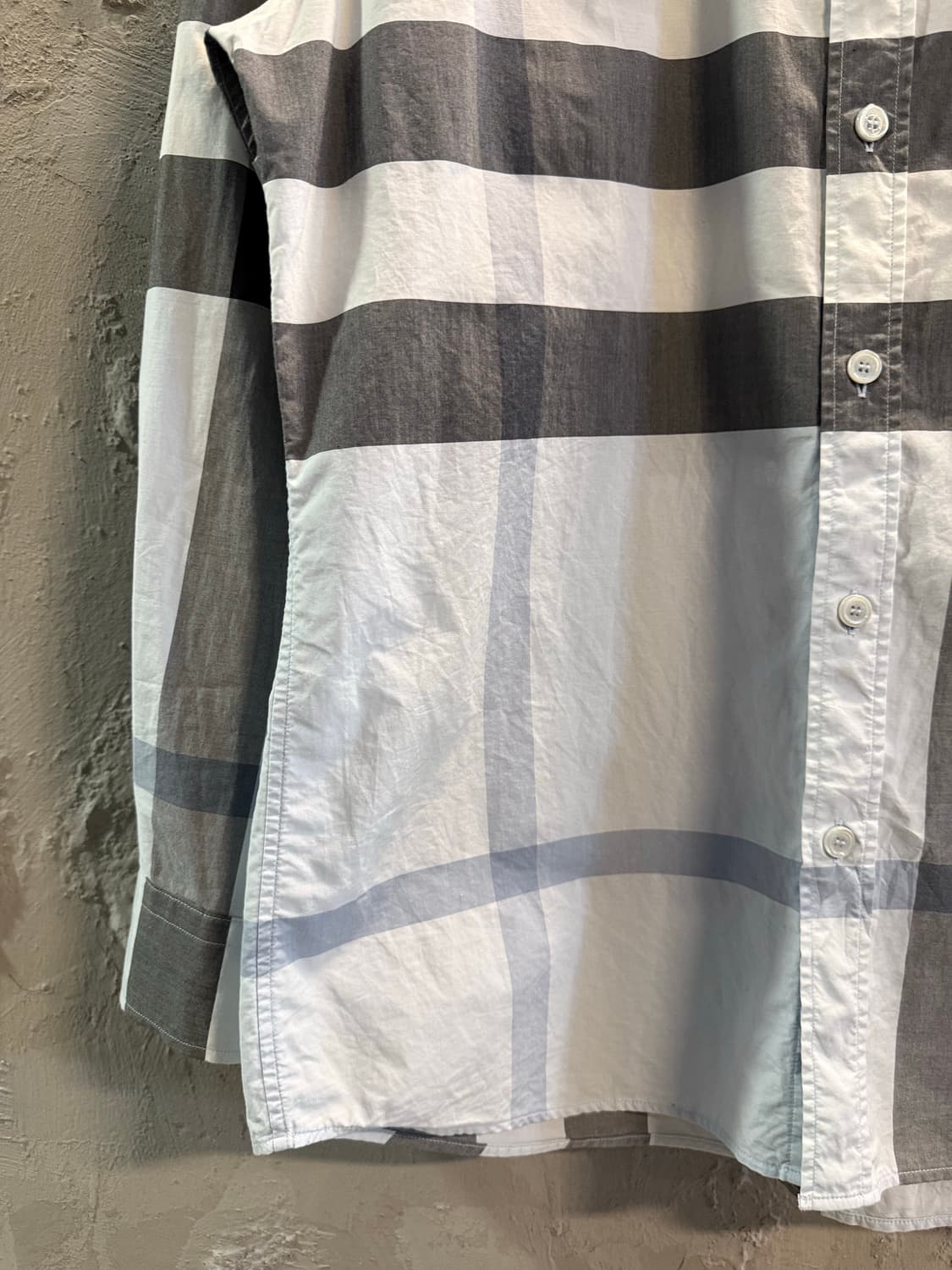 L 버버리 BURBERRY 런던 잉글랜드 체크 셔츠 라이트블루 상품이미지2