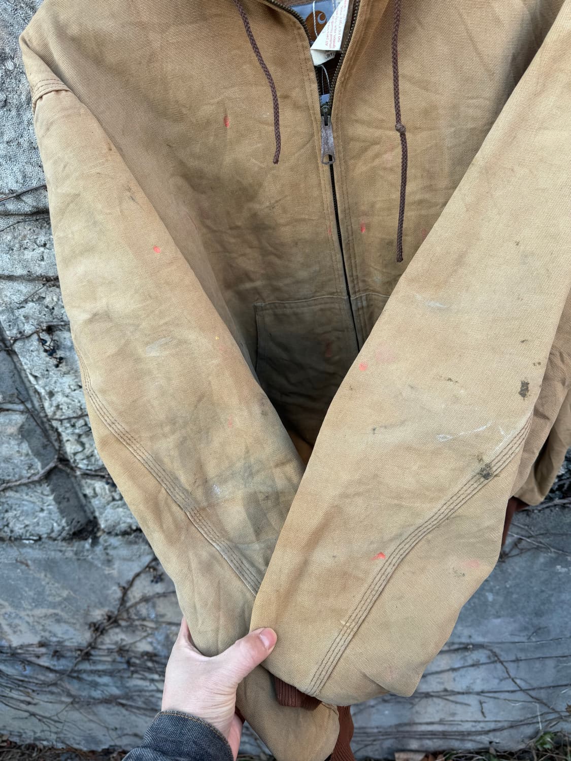 90s 칼하트 빈티지 jr106 하드페이딩 덕 액티브 후드 워크 자켓 상품이미지6