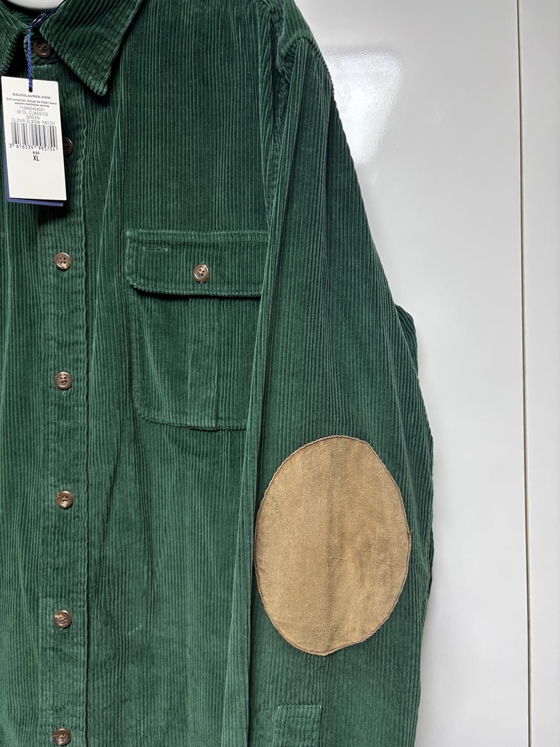 [XL] 폴로 클래식핏 스웨이드 패치 코듀로이 셔츠 상품이미지2