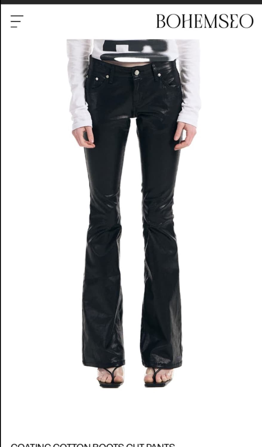 보헤미안서울 코팅 코튼 부츠컷 팬츠 블랙 L 보헴서 상품이미지1