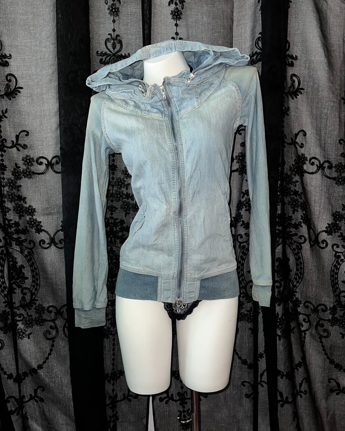 Denim Two-Way Hooded Zip-Up 상품이미지4