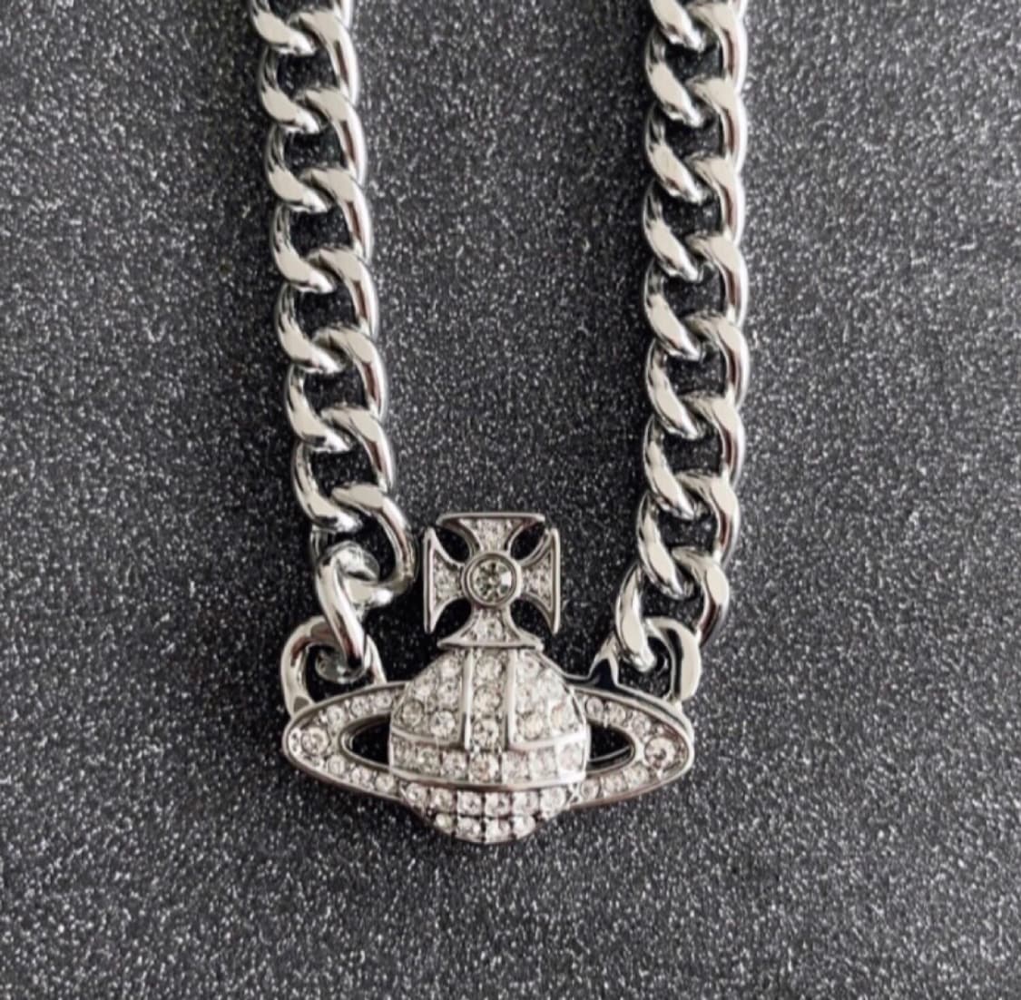 비비안웨스트우드 아카이브 크리스탈 큐빅 orb 초커체인 목걸이 상품이미지2