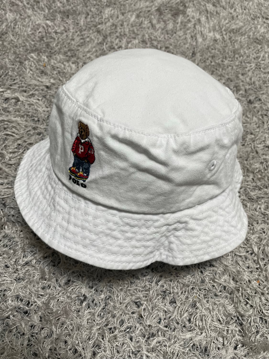 폴로Polo 폴로베어 화이트 버킷햇 코튼 캡 Free 상품이미지1