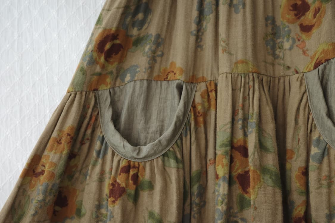 vintage flower unbalanced skirt 상품이미지3