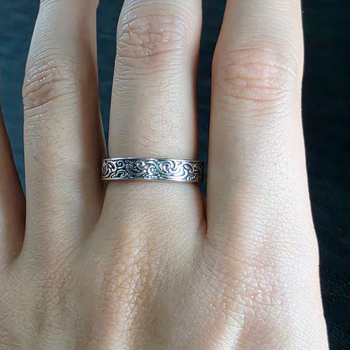 Arabesque 백동 남자 엔틱 빈티지 명품 고대 곡선 조각 반지 상품이미지5