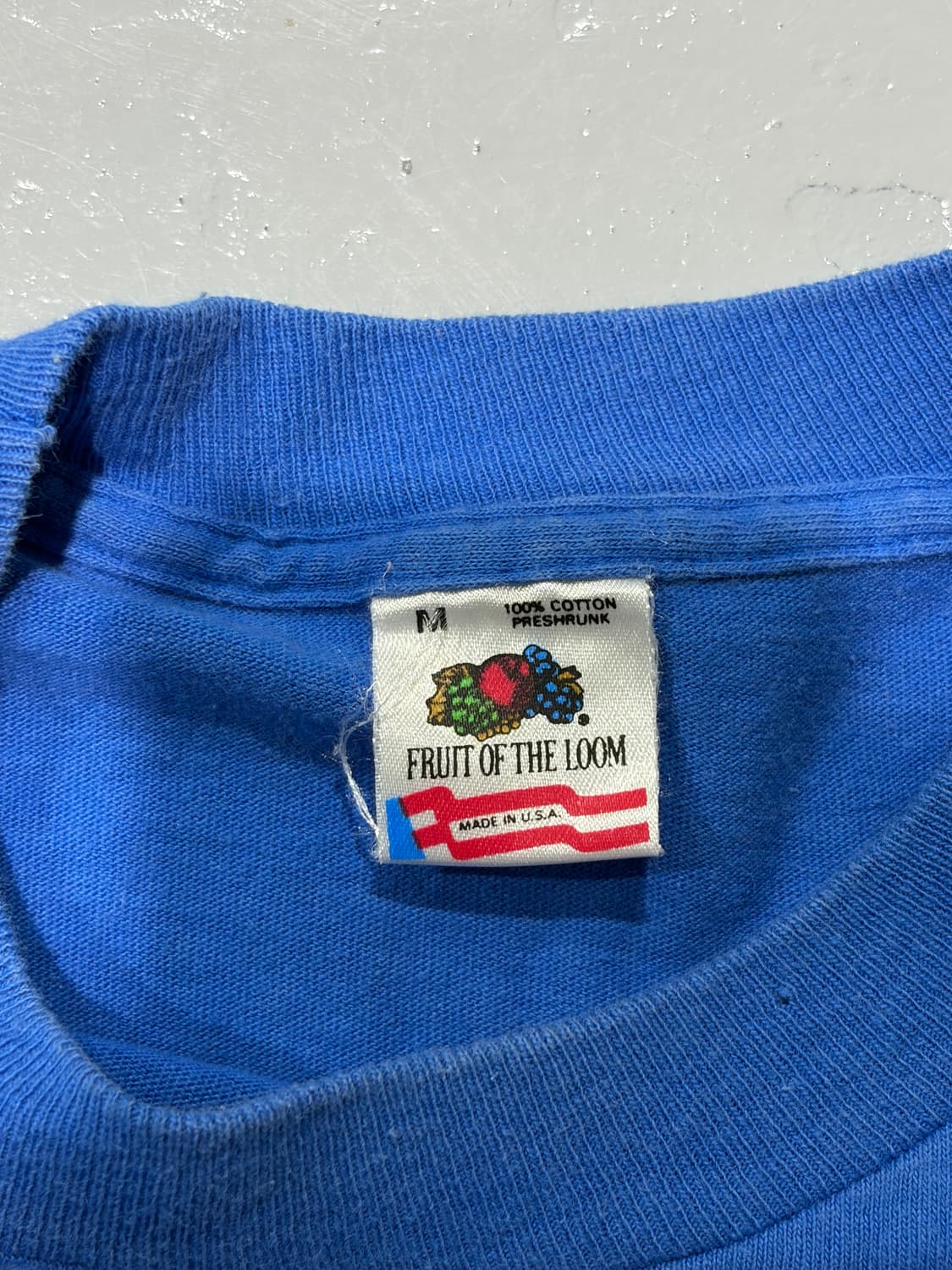 90s USA fruit of the loom 싱글 스티치 블루 롱슬리브 상품이미지5