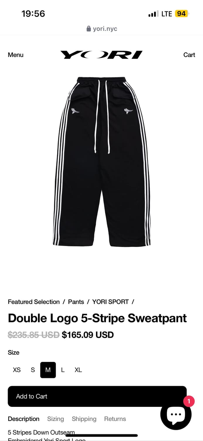 Double logo-5stripe sweatpant 상품이미지1