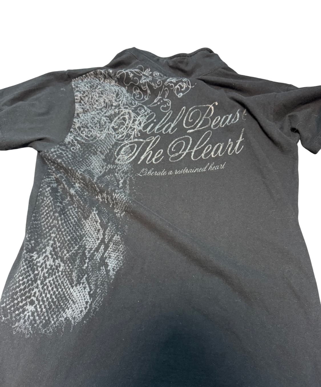 00s Style Printed Detail Black T-shirt 상품이미지3