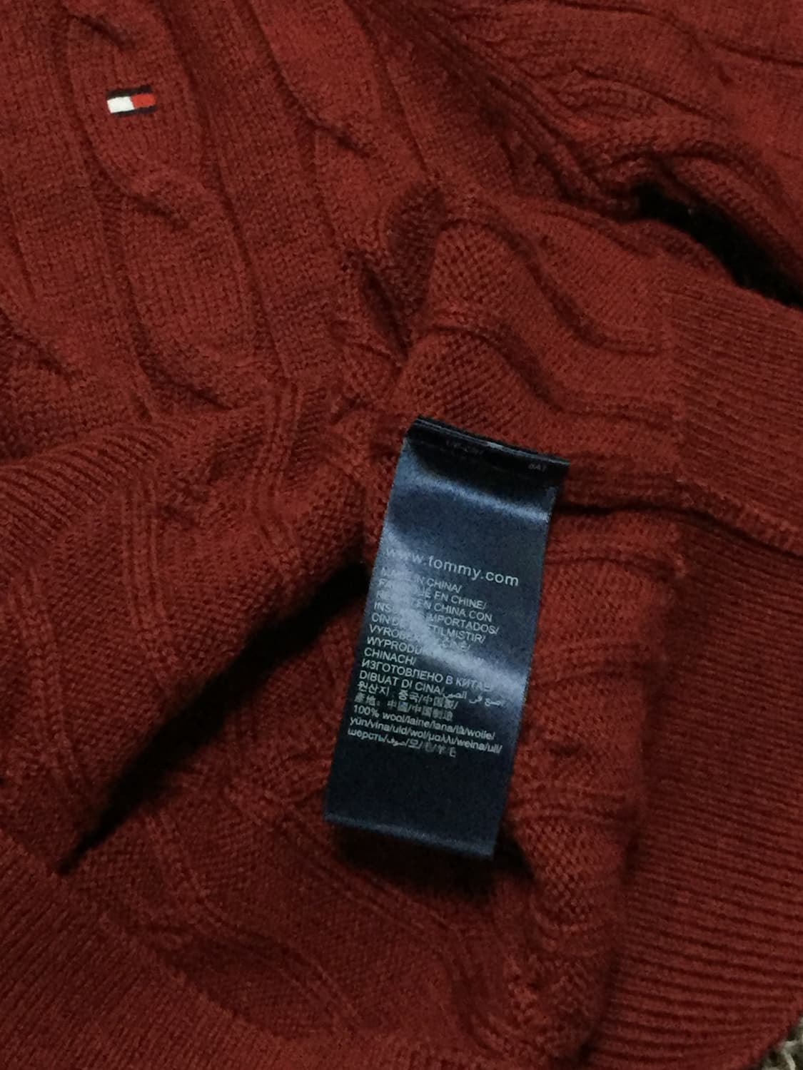 타미힐피거 버건디 케이블 니트 상품이미지5