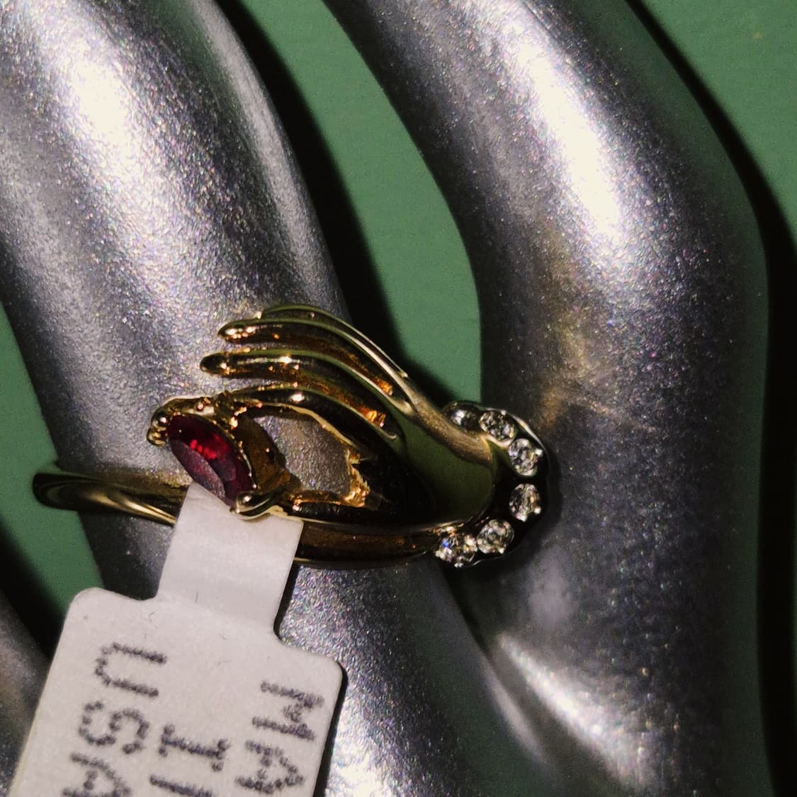 70s 미국 엔틱 핸드 루비 큐빅 골드 반지 상품이미지6