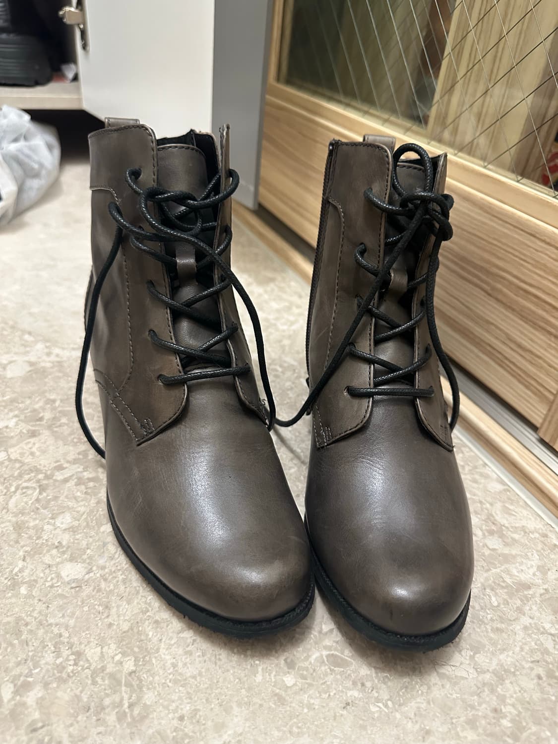 일본빈티지 브라운 레이스업 가죽 워커부츠 오네갸루 그런지페어리 상품이미지2