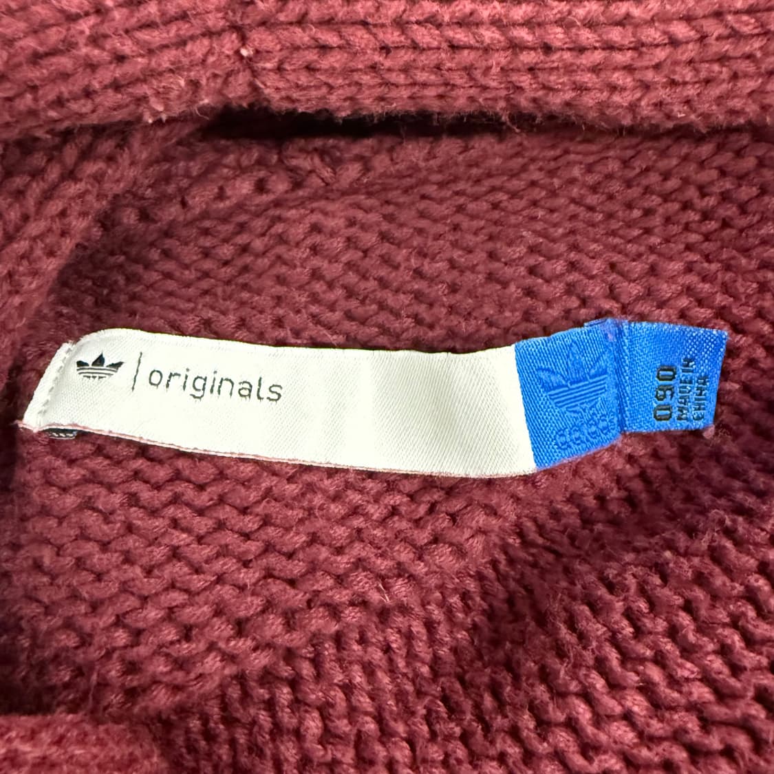 아디다스 버건디 카라 니트 가디건 90 상품이미지5