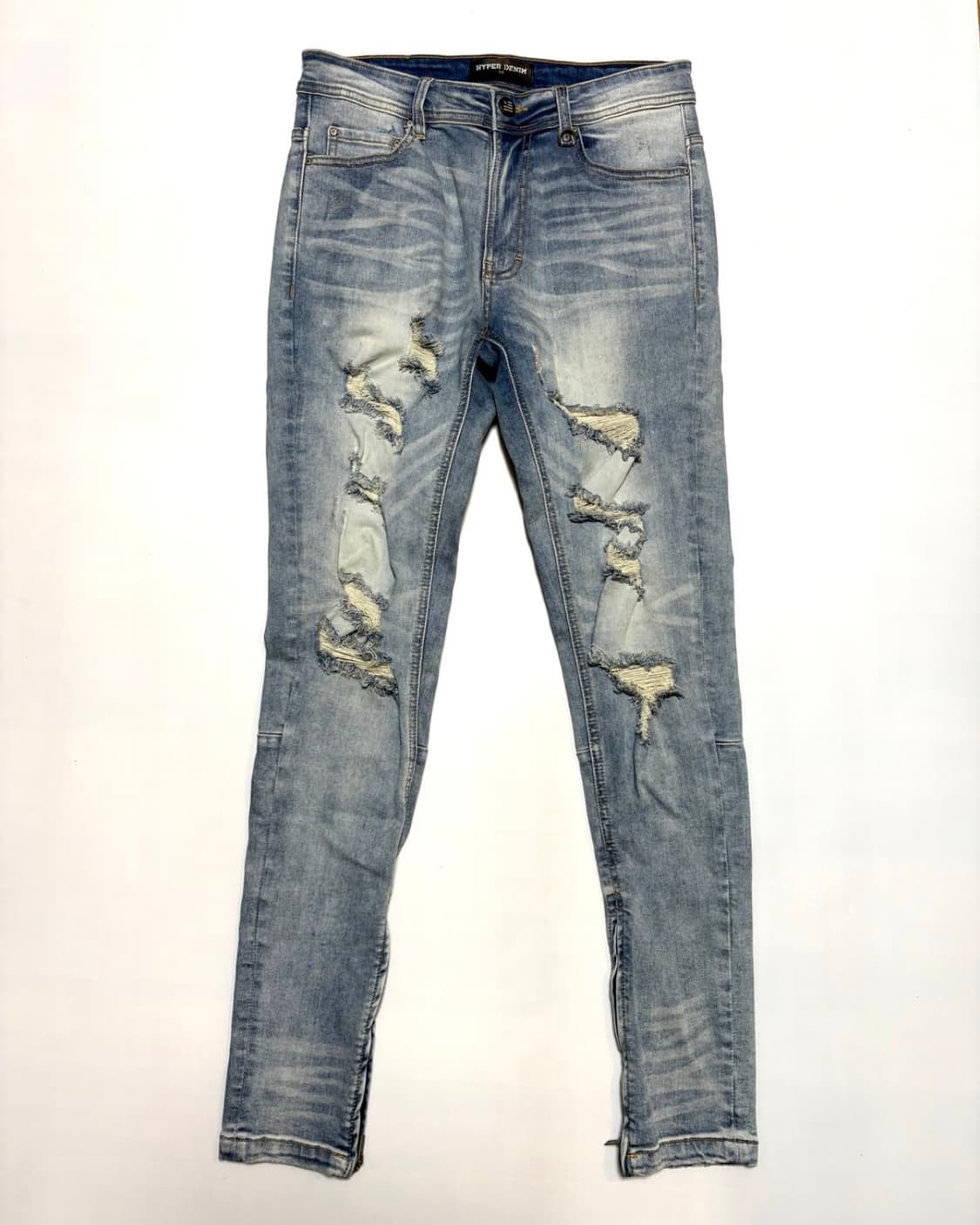 하이퍼데님 라이트블루 지퍼 진 상품이미지1